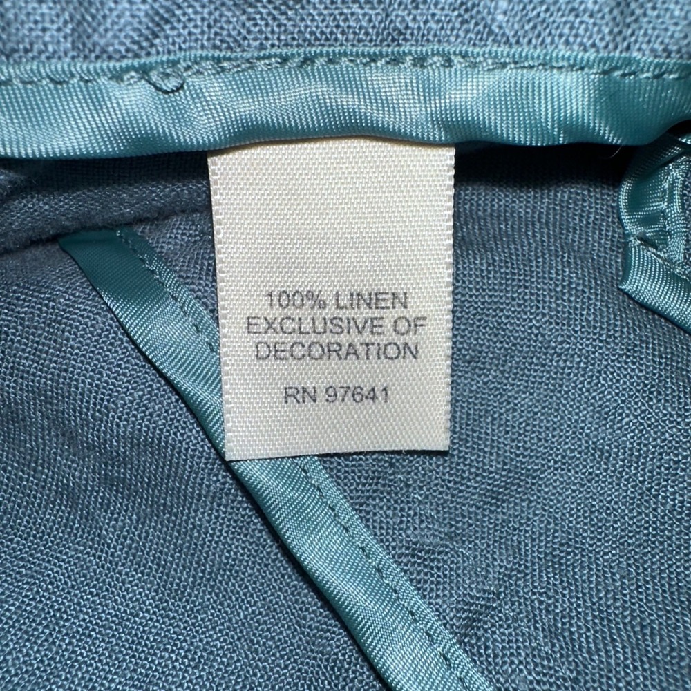J. Jill Women's 100% Linen Blue Blazer Jacket Size L Lightweight Button Front - Picture 4 of 8